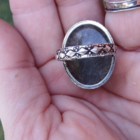 New Black Rutile Quartz 925 Silver Ring.  - Picture 10 of 16